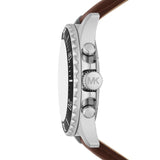 Buy Shop Michael Kors Everest Chronograph Black Dial Brown Leather Strap Watch For Men - MK9054 USA Online