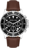 Buy Shop Michael Kors Everest Chronograph Black Dial Brown Leather Strap Watch For Men - MK9054 USA Online
