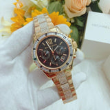 Buy Shop Michael Kors Everest Chronograph Black Dial Gold Steel Strap Watch For Women - MK5828 USA Online