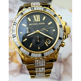 Buy Shop Michael Kors Everest Chronograph Black Dial Gold Steel Strap Watch For Women - MK5828 USA Online