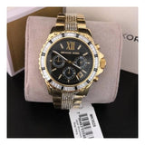 Buy Shop Michael Kors Everest Chronograph Black Dial Gold Steel Strap Watch For Women - MK5828 USA Online