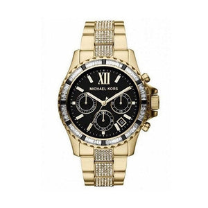 Buy Shop Michael Kors Everest Chronograph Black Dial Gold Steel Strap Watch For Women - MK5828 USA Online