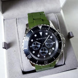 Buy Shop Michael Kors Everest Chronograph Black Dial Green Silicone Strap Watch For Men - MK8981 USA Online