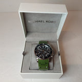 Buy Shop Michael Kors Everest Chronograph Black Dial Green Silicone Strap Watch For Men - MK8981 USA Online
