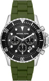 Buy Shop Michael Kors Everest Chronograph Black Dial Green Silicone Strap Watch For Men - MK8981 USA Online