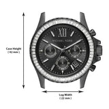 Buy Shop Michael Kors Everest Chronograph Black Dial Grey Steel Strap Watch For Women - MK6974 USA Online