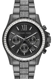 Buy Shop Michael Kors Everest Chronograph Black Dial Grey Steel Strap Watch For Women - MK6974 USA Online