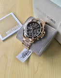 Buy Shop Michael Kors Everest Chronograph Black Dial Rose Gold Steel Strap Watch For Women - MK5875 USA Online