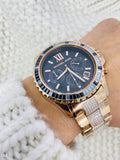 Buy Shop Michael Kors Everest Chronograph Black Dial Rose Gold Steel Strap Watch For Women - MK5875 USA Online