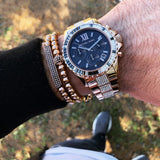 Buy Shop Michael Kors Everest Chronograph Black Dial Rose Gold Steel Strap Watch For Women - MK5875 USA Online