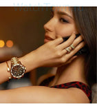 Buy Shop Michael Kors Everest Chronograph Black Dial Rose Gold Steel Strap Watch For Women - MK5875 USA Online
