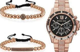 Buy Shop Michael Kors Everest Chronograph Black Dial Rose Gold Steel Strap Watch For Women - MK5875 USA Online