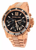 Buy Shop Michael Kors Everest Chronograph Black Dial Rose Gold Steel Strap Watch For Women - MK5875 USA Online