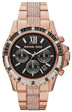 Buy Shop Michael Kors Everest Chronograph Black Dial Rose Gold Steel Strap Watch For Women - MK5875 USA Online