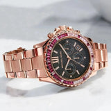 Buy Shop Michael Kors Everest Chronograph Black Dial Rose Gold Steel Strap Watch for Women - MK6972 USA Online