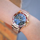 Buy Shop Michael Kors Everest Chronograph Black Dial Rose Gold Steel Strap Watch for Women - MK6972 USA Online
