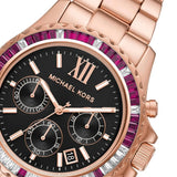 Buy Shop Michael Kors Everest Chronograph Black Dial Rose Gold Steel Strap Watch for Women - MK6972 USA Online