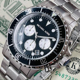 Buy Shop Michael Kors Everest Chronograph Black Dial Silver Steel Strap Watch For Men - MK8256 USA Online