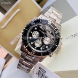 Buy Shop Michael Kors Everest Chronograph Black Dial Silver Steel Strap Watch For Men - MK8256 USA Online