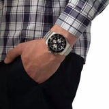 Buy Shop Michael Kors Everest Chronograph Black Dial Silver Steel Strap Watch For Men - MK8256 USA Online