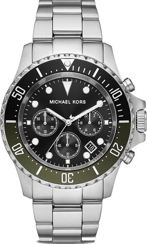 Buy Shop Michael Kors Everest Chronograph Black Dial Silver Steel Strap Watch For Men - MK8976 USA Online