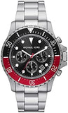 Buy Shop Michael Kors Everest Chronograph Black Dial Silver Steel Strap Watch For Men - MK8977 USA Online