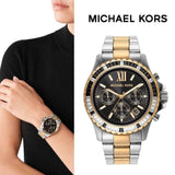 Buy Shop Michael Kors Everest Chronograph Black Dial Two Tone Steel Strap Watch For Women - MK7209 USA Online