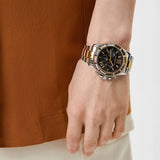 Buy Shop Michael Kors Everest Chronograph Black Dial Two Tone Steel Strap Watch For Women - MK7209 USA Online
