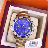 Buy Shop Michael Kors Everest Chronograph Blue Dial Gold Steel Strap Watch for Women - MK5754 USA Online
