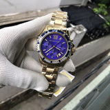 Buy Shop Michael Kors Everest Chronograph Blue Dial Gold Steel Strap Watch for Women - MK5754 USA Online