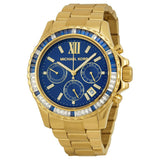 Buy Shop Michael Kors Everest Chronograph Blue Dial Gold Steel Strap Watch for Women - MK5754 USA Online