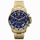Buy Shop Michael Kors Everest Chronograph Blue Dial Gold Steel Strap Watch for Women - MK5754 USA Online