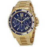 Buy Shop Michael Kors Everest Chronograph Blue Dial Gold Steel Strap Watch for Women - MK5754 USA Online