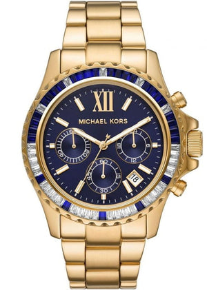 Buy Shop Michael Kors Everest Chronograph Blue Dial Gold Steel Strap Watch for Women - MK5754 USA Online