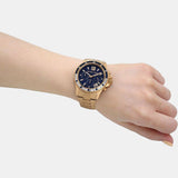 Buy Shop Michael Kors Everest Chronograph Blue Dial Gold Steel Strap Watch For Women - MK6971 USA Online