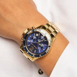 Buy Shop Michael Kors Everest Chronograph Blue Dial Gold Steel Strap Watch For Women - MK6971 USA Online