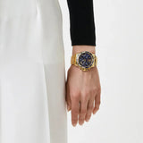 Buy Shop Michael Kors Everest Chronograph Blue Dial Gold Steel Strap Watch For Women - MK6971 USA Online