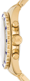 Buy Shop Michael Kors Everest Chronograph Blue Dial Gold Steel Strap Watch For Women - MK6971 USA Online