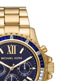 Buy Shop Michael Kors Everest Chronograph Blue Dial Gold Steel Strap Watch For Women - MK6971 USA Online