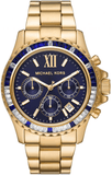 Buy Shop Michael Kors Everest Chronograph Blue Dial Gold Steel Strap Watch For Women - MK6971 USA Online