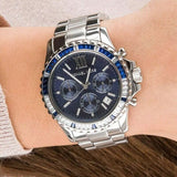 Buy Shop Michael Kors Everest Chronograph Blue Dial Silver Steel Strap Watch For Women - MK7237 USA Online