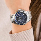 Buy Shop Michael Kors Everest Chronograph Blue Dial Silver Steel Strap Watch For Women - MK7237 USA Online