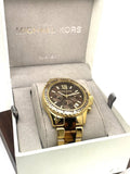 Buy Shop Michael Kors Everest Chronograph Brown Dial Two Tone Steel Strap Watch For Women - MK6973 USA Online