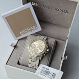 Buy Shop Michael Kors Everest Chronograph Crystals Gold Dial Gold Steel Strap Watch For Women - MK7254 USA Online