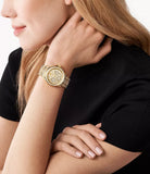 Buy Shop Michael Kors Everest Chronograph Crystals Gold Dial Gold Steel Strap Watch For Women - MK7254 USA Online