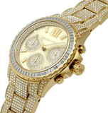 Buy Shop Michael Kors Everest Chronograph Crystals Gold Dial Gold Steel Strap Watch For Women - MK7254 USA Online