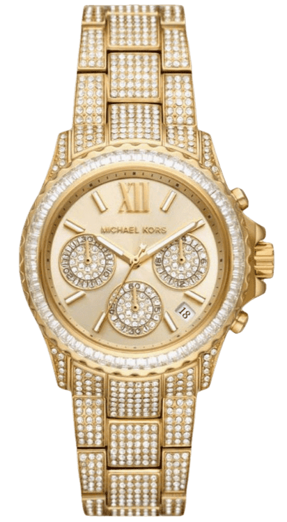 Buy Shop Michael Kors Everest Chronograph Crystals Gold Dial Gold Steel Strap Watch For Women - MK7254 USA Online