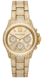 Buy Shop Michael Kors Everest Chronograph Crystals Gold Dial Gold Steel Strap Watch For Women - MK7254 USA Online