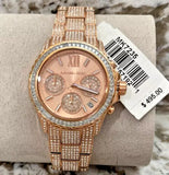 Buy Shop Michael Kors Everest Chronograph Crystals Rose Gold Dial Rose Gold Steel Strap Watch For Women - MK7235 USA Online