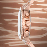 Buy Shop Michael Kors Everest Chronograph Crystals Rose Gold Dial Rose Gold Steel Strap Watch For Women - MK7235 USA Online
